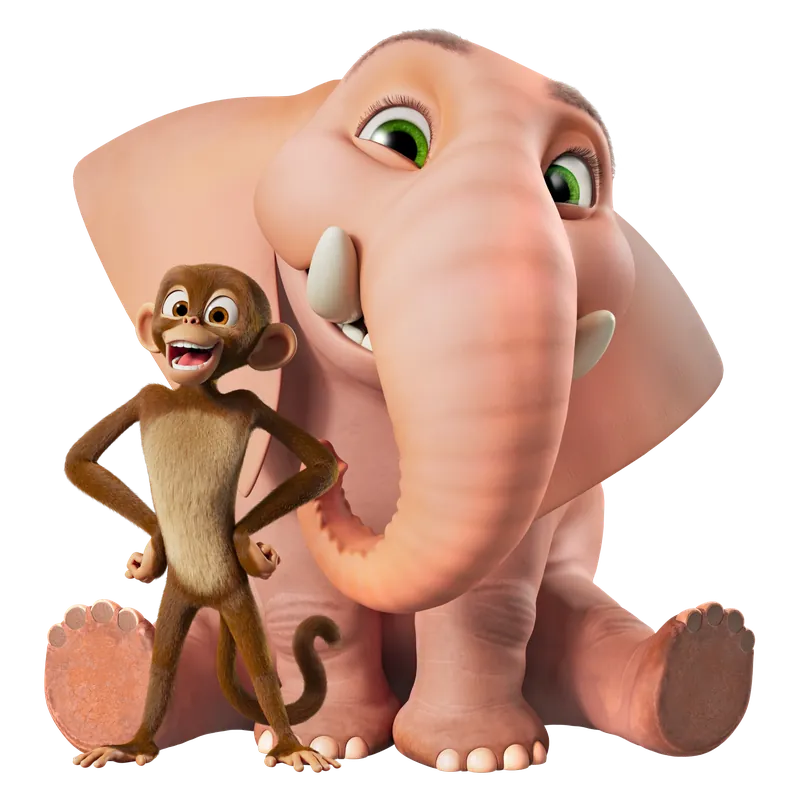Munki the monkey and Trunk the elephant