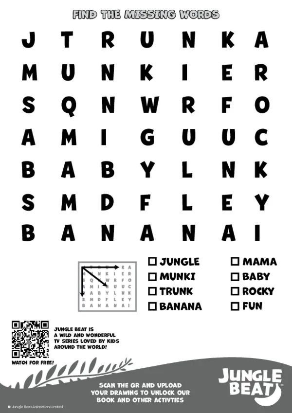 Jungle Beat word search